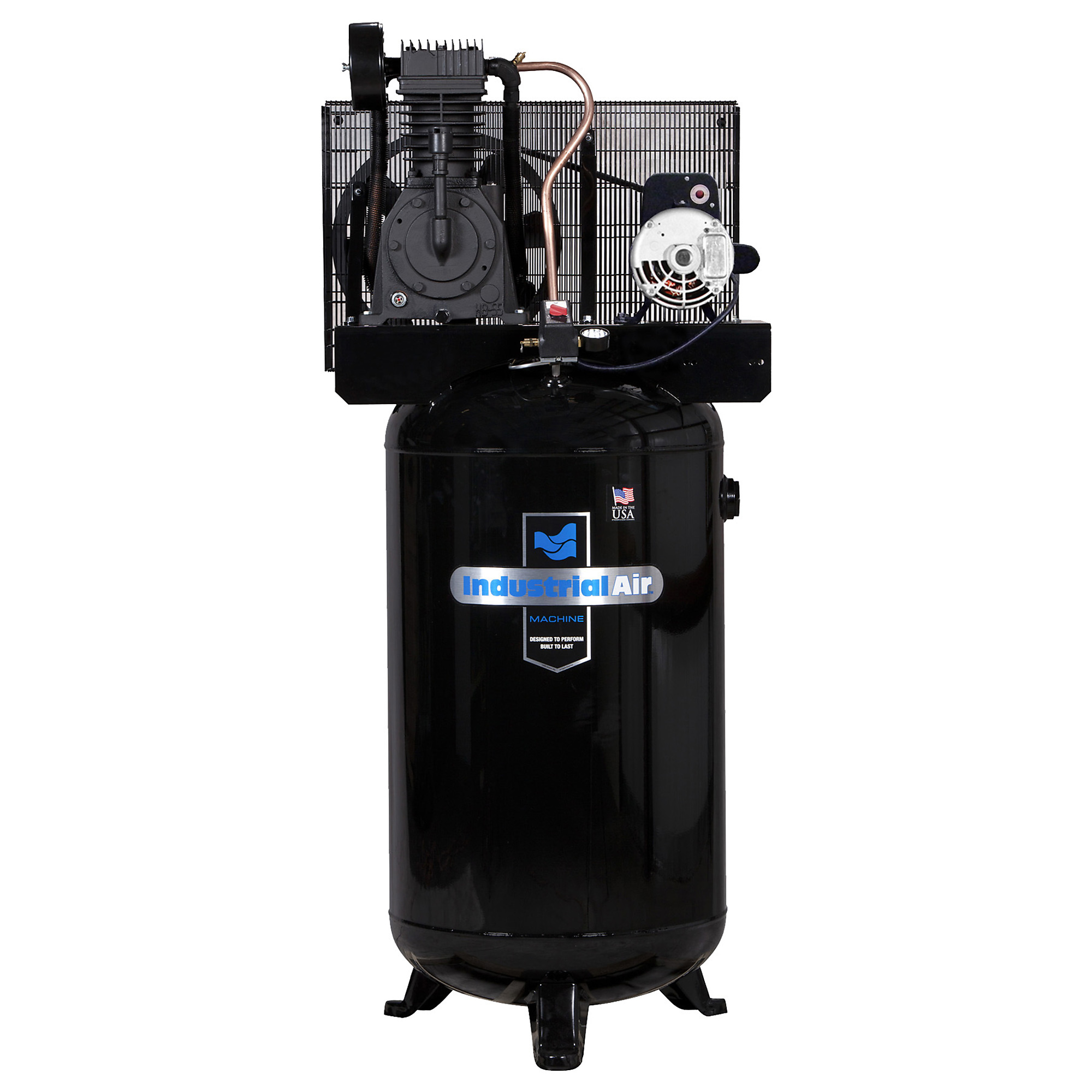Industrial Air, 80 Gal Vert Two Stage 5 HP w/o Control Panel, Horsepower 5 HP, Air Tank Size 80 Gal, Volts 230, Model# IV5048055.01